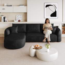 266cm L-Shaped Corner Sofa, Foam Compression