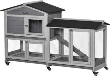 2-Tier Rabbit Hutch with Protective Net
