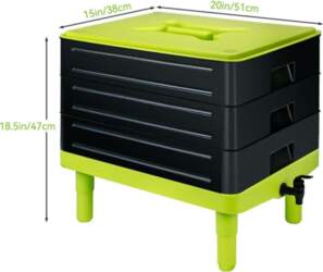 3-Tier Worm Composting Box, Composting Garden