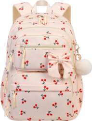 3pcs/set School Backpack for Girls Cherry