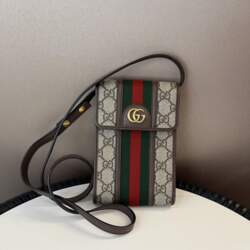 [Pre-Owned] Ophidia Logo Stripe Web Canvas