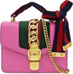 [Pre-Owned] Sylvie Striped Web Satin Bow