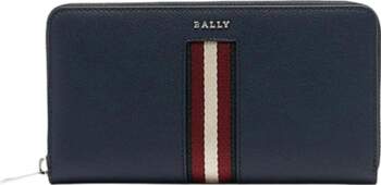 Bally Logo Zipper Long Leather Wallet