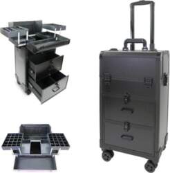 Black Multi-Layer Portable Makeup Case with