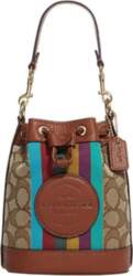 Coach Dempsey 14 Striped Pattern Drawstring