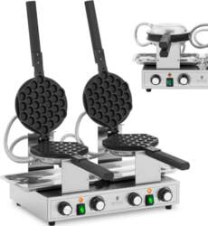 Double bubble waffle maker for bubble