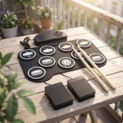 Electronic Drum Pad Portable with Pedals