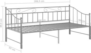 Extendable Sofa Bed Frame Gray Metal