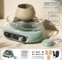 Grey/Green Electric Pottery Machine Continuously Variable