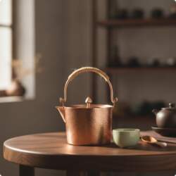 Hammered Copper Tea Kettle Handcrafted with