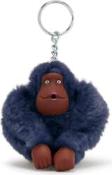 Kipling Furry Monkey M Keyring Navy