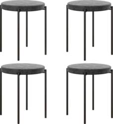 Kitchen Stool 4-Piece Set, Stackable, Velvet
