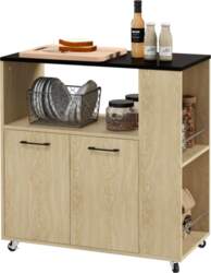 Kitchen trolley multi-storage cart with casters
