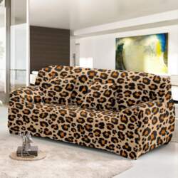 Leopard Print dīvāna pārvalks, elastīgs, elastīgs