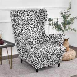 Leopard Print Wing krēsla pārvalks Elastīgs