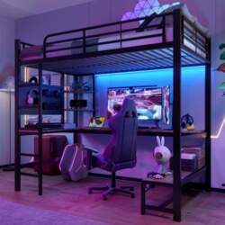 Loft Bed, 90 x 200cm, Iron