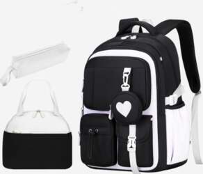 Love Pattern School Bag Backpack Pencil