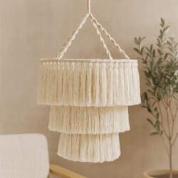 Macrame Chandelier, Natural