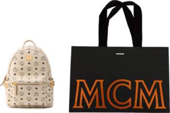 MCM Stark Canvas With Leather Backpack