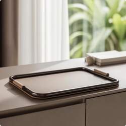 Metal decorative Tray with Frame Rectangular