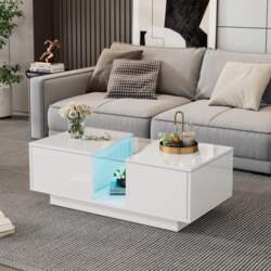 Modern LED Coffee Table with 2