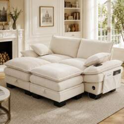 Modular 2-Seater Corduroy Sofa (with 2