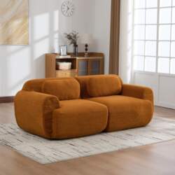 Modular compression sofa made of chenille
