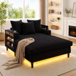 Multifunctional Corduroy Lounge with Large Lying