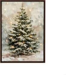 Old Christmas Tree Wall Art With