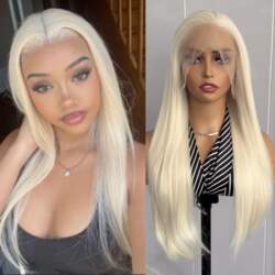 Platinum Blonde Lace Front Wig Long