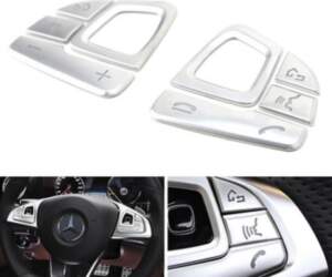 Silver 8pc Steering Wheel Control/Button Trims