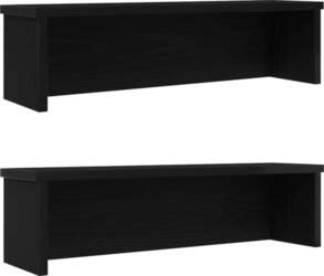 Stackable Kitchen Shelves 2 pcs Black
