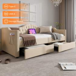 Upholstered bed, daybed, sofa bed, storage
