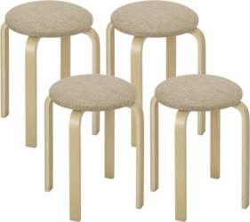 Upholstered Stool Set of 4, Stackable