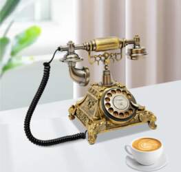 Vintage Retro Turntable Decor Telephone, Multi-function