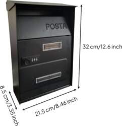 Wall-Mounted Mailbox Secure Lockable Vertical for