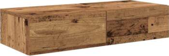 Wall Mounted Shelf with Drawers Rustic