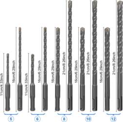 10PCS SDS Plus Hammer Drill Bit
