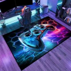 3D Transparent Gaming Area Rug Gamepad