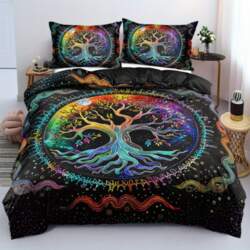 3pcs Colorful Bedding Set Celtic Tree