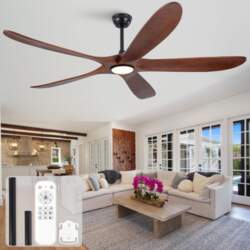 60-Inch Ceiling Fan with Light, Five
