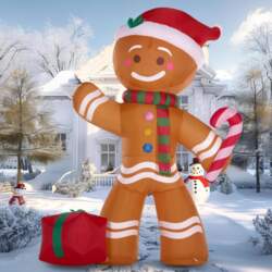 8 FT Xmas Inflatable Gingerbread Man