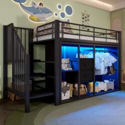 90*200 cm, half-high bed, 2 drawers