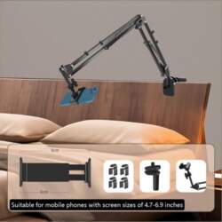 Adjustable Bedside Tablet Stand, Rotatable Long-arm