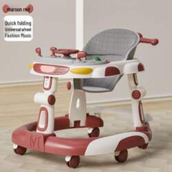 Adjustable Foldable Baby Walker with Anti-rollover