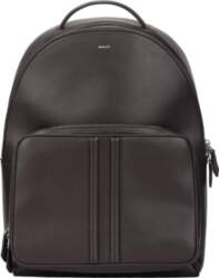 Bally Logo Zip Closure Leather Backpack