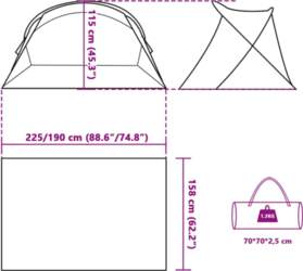 Beach Tent for 2 Persons Azure