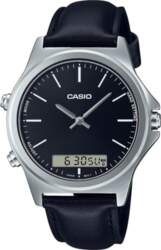 Casio Analog Digital Black Dial Leather