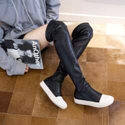 Chunky Platform Pu Leather Knee High