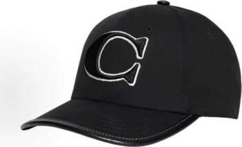 Coach  Canvas Baseball Cap, Solid Black